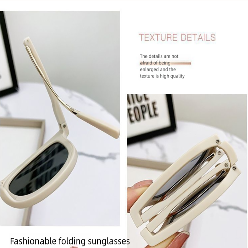Agate Brown Foldable UV400 Sunglasses for Men and Women – Lightweight Driving & Outdoor Sun Glasses with Hard Case, 18.4g TR+Metal Frame, Compact 32mm Folded Size