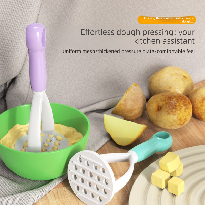 3-Pack Purple Manual Potato Masher - Baby Food Maker & Vegetable Ricer with Reinforced Arch Design, Durable PP Kitchen Tool for Mashing Potatoes, Sweet Potatoes, and Fruits