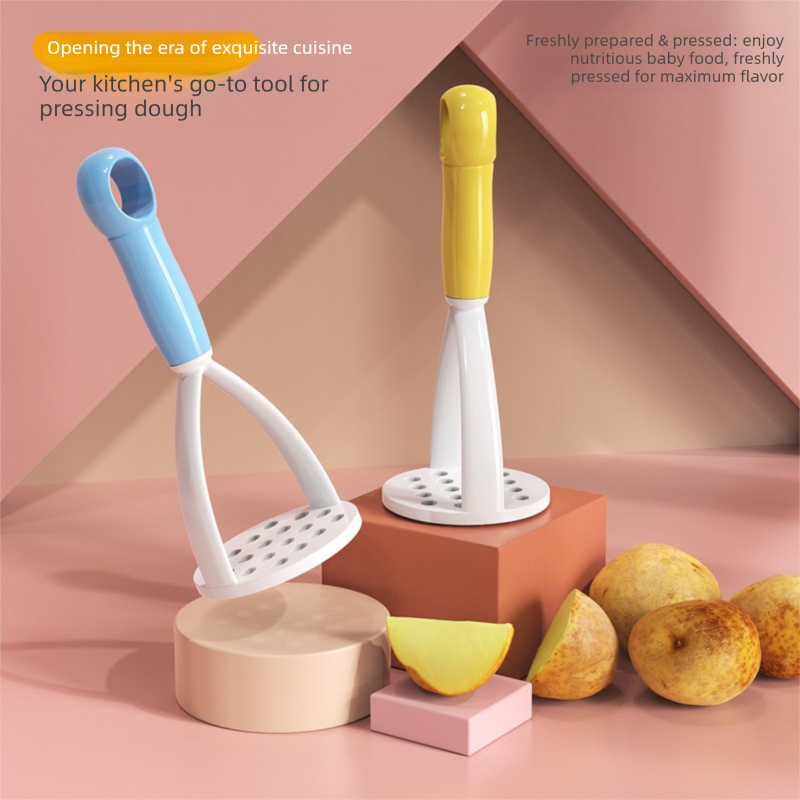 3-Pack Blue Manual Potato Masher - Baby Food Maker & Vegetable Ricer with Reinforced Arch Design, Durable PP Kitchen Tool for Mashing Potatoes, Sweet Potatoes, and Fruits