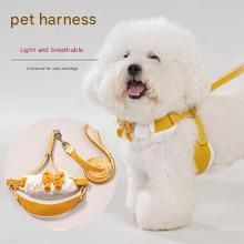 White Lace Y-Shaped Pet Harness and Leash Set - Breathable Mesh Vest for Small to Medium Dogs and Cats - Comfortable Walking Gear with 150cm Leash(Size:M)