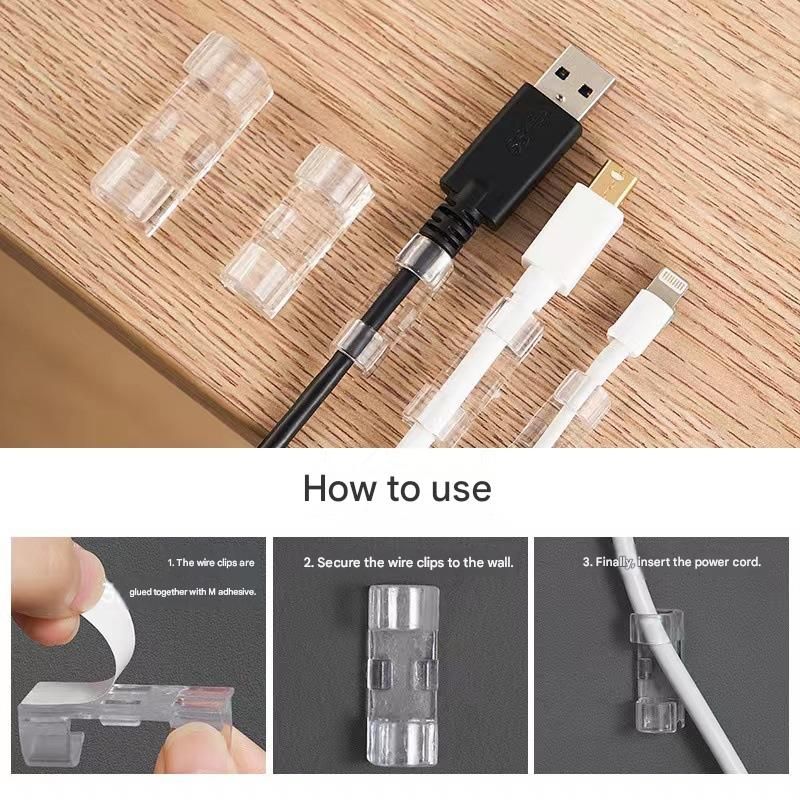 100 Pack Self-Adhesive Cable Clips Non-Marking Cord Management Holder for Desk and Car, Drill-Free Wire Fixer Solution for Local Workspaces(Extra large size)
