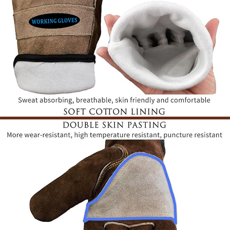 Size XL Durable Cowhide Work Gloves for Welding Gardening and Outdoor Camping Thorn Proof Heat Resistant Hand Protection for Local Professionals