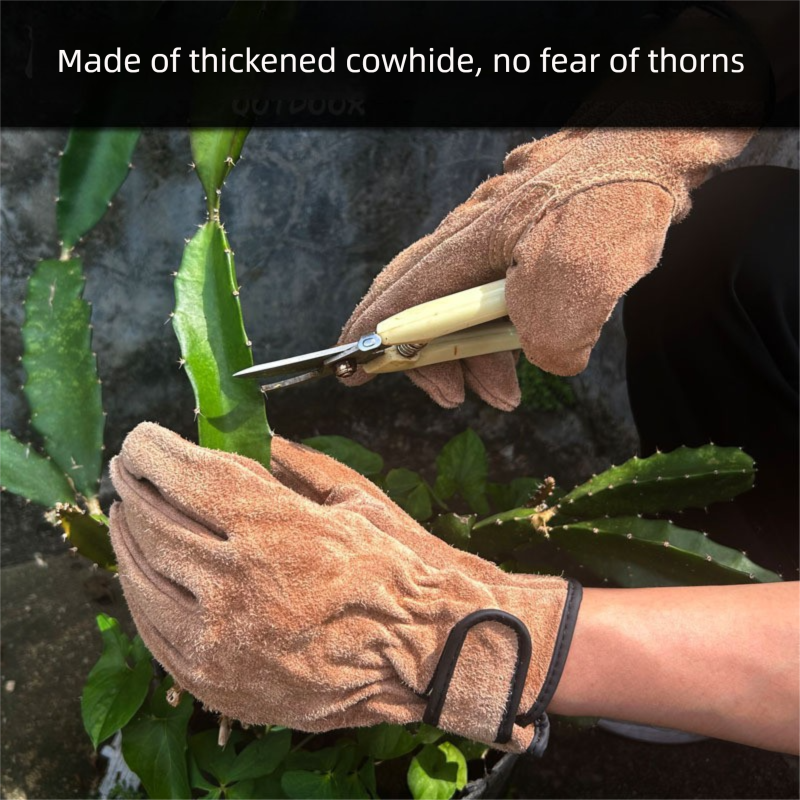Size XL Heavy-Duty Cowhide Protective Gloves with Heat Resistant and Wear-Proof Leather for Outdoor Camping Welding and Industrial Work Reliable Hand Guard for Local Professionals