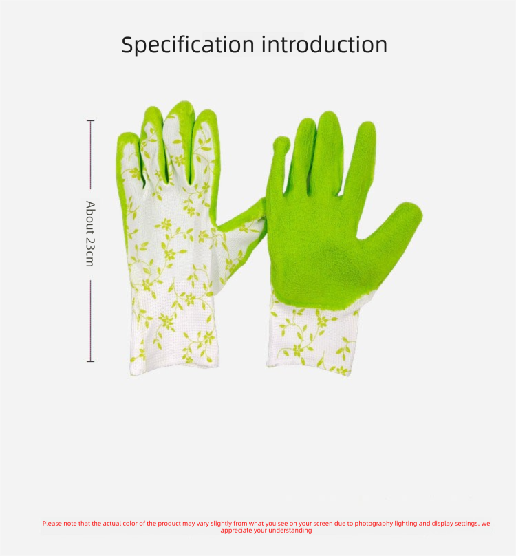 3 Pairs Green Gardening Gloves with Breathable Latex Coating - Non-Slip Protective Work Gloves for Yard Work Planting and Outdoor Maintenance - All-Day Comfort and Dexterity for Gardeners