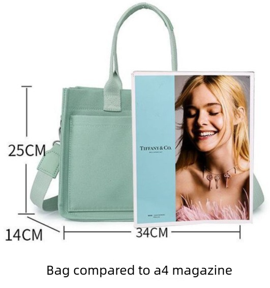 Green Large Canvas Tote Bag for Women - Multi-Pocket Utility Organiser with Wide Adjustable Shoulder Strap - Trendy Crossbody and Handheld Bag for Work, Shopping and Travel - Daily Comfort Solution
