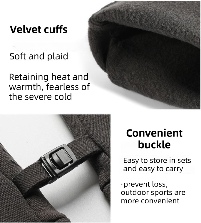 Black Windproof Thermal Sports Gloves with Touchscreen Fingertips & Anti-Slip Palm Grip for Running & Cycling (SD-01 Wrist-Tighten / L Size)