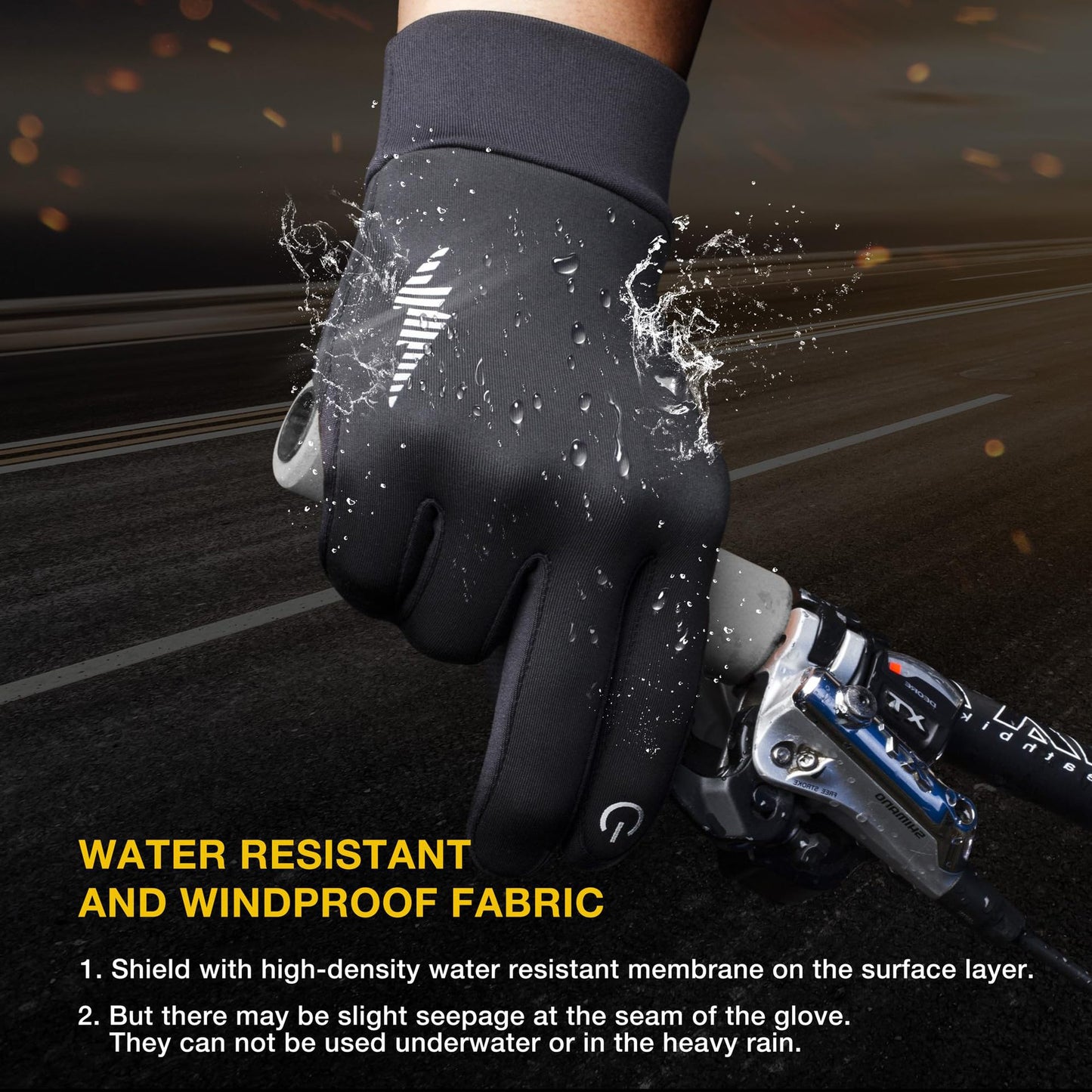 Grey Windproof Thermal Sports Gloves with Touchscreen Fingertips & Anti-Slip Palm Grip for Running & Cycling (SD-01 Wrist-Tighten / M Size)