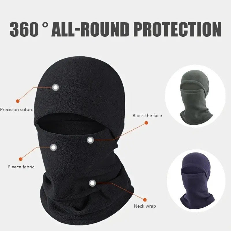 3-in-1 Grey Winter Windproof and Thermal Sport Gear - Fleece Balaclava Hood, Touchscreen Gloves & Insulated Socks