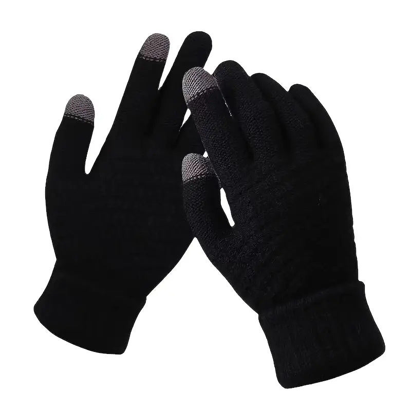 3-in-1 Grey Winter Windproof and Thermal Sport Gear - Fleece Balaclava Hood, Touchscreen Gloves & Insulated Socks
