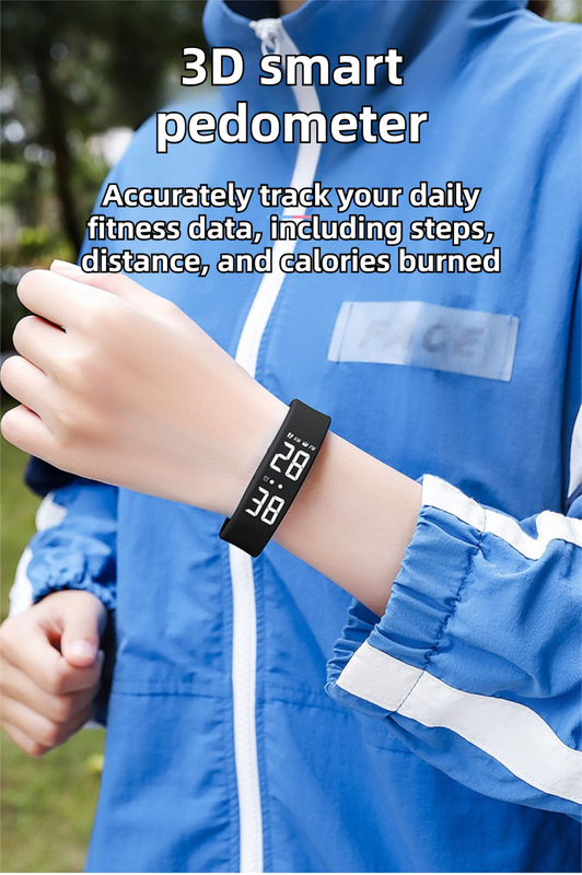 White Silent Vibration Alarm Smart Silicone Wristband with 3-Alarm Settings - Discreet Wake-Up Device for Teens & Adults (Vertical version)