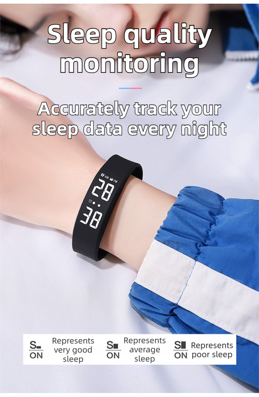 Beige Silent Vibration Alarm Smart Silicone Wristband with 3-Alarm Settings - Discreet Wake-Up Device for Teens & Adults (Vertical version)