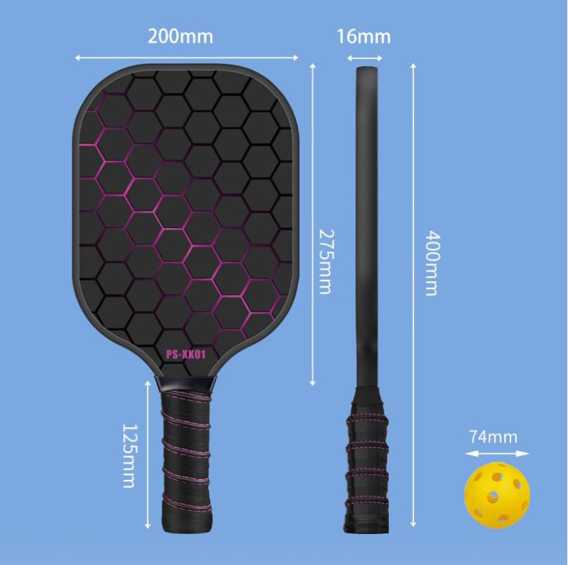 Black and Green Fiberglass Pickleball Paddle - 220g Lightweight Racket with Breathable PU Comfort Grip and Oversized Sweet Spot for Outdoor Play