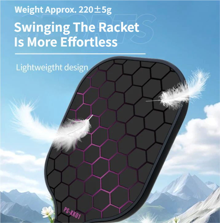 Black and Yellow Fiberglass Pickleball Paddle - 220g Lightweight Racket with Breathable PU Comfort Grip and Oversized Sweet Spot for Outdoor Play