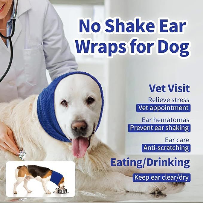 3-Pack Grey Instant Calming Dog Warm Hoods and Ear Covers (M Size) - Anxiety Relief Noise Reduction & Grooming Support, Breathable Full-Head Protection