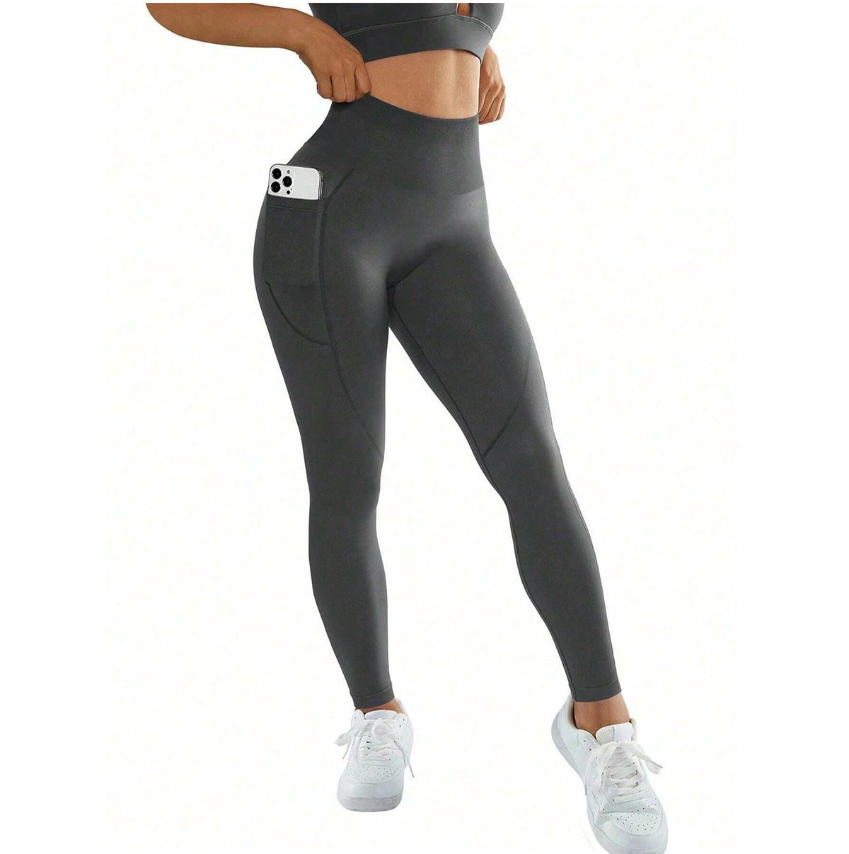 S Size Pink Breathable High-Waist Ruched Butt-Lift Yoga Leggings - Dual Pockets & No Front T - LineNaked-Feel Performance Tights for Gym, Running & Pilates