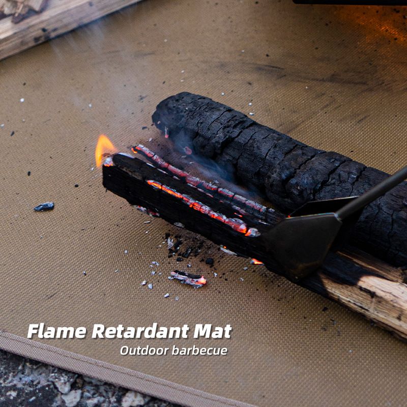 70 x 62 CM XL Size Fireproof Outdoor Mat with Storage Bag - Silicone Coated Heat Resistant, Fire Pit Protector & BBQ Table Heat Shield