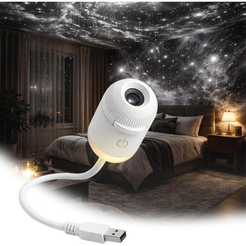 3-Pack Portable USB Galaxy Night Light Projector with 6 Projection Films - Touch-Controlled Rotating Starry Sky Lamp for Bedroom, Nursery and Car