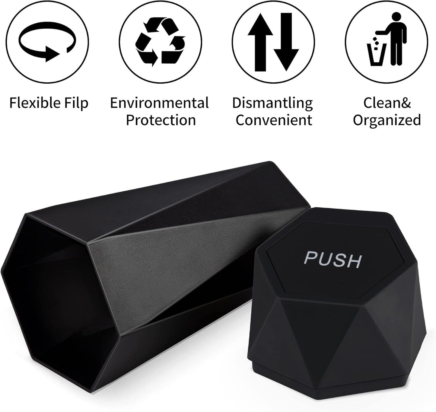550ML Red Car Trash Can with Automatic Rebound Lid & Diamond Design - Portable Waste Bin and Odour Proof Storage, Easy to Clean for Office Home Car Center Console
