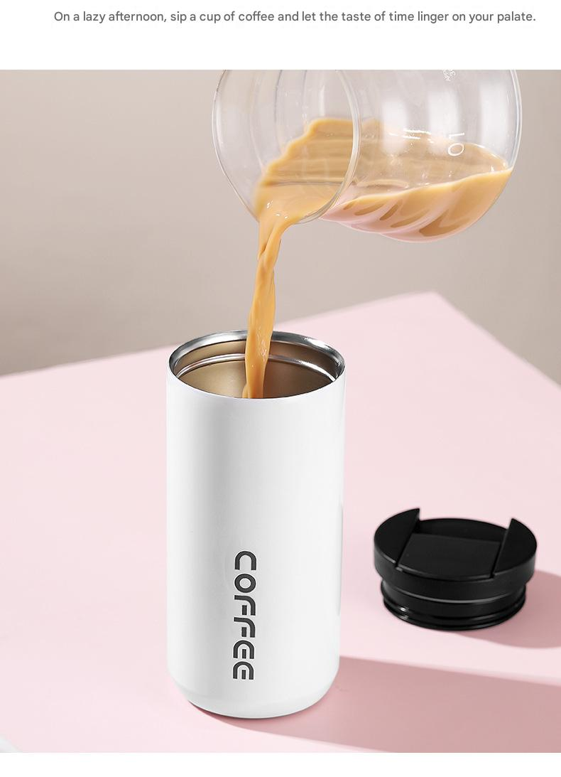 Black Stainless Steel Coffee Mug 500ml Vacuum Insulated Travel Cup 8 Hours Heat Retention Leak-Proof Lid 304 Food-Grade Steel Portable Office Car Tumbler Reusable Gift Cup