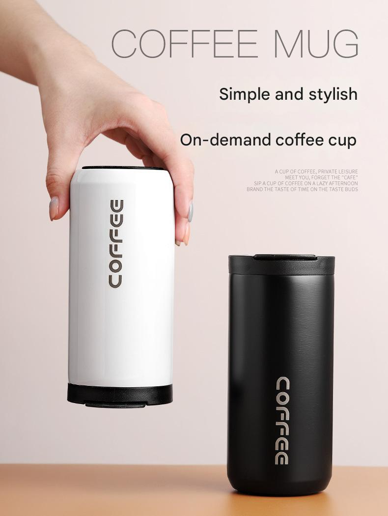 Yellow Stainless Steel Coffee Mug 500ml Vacuum Insulated Travel Cup 8 Hours Heat Retention Leak-Proof Lid 304 Food-Grade Steel Portable Office Car Tumbler Reusable Gift Cup