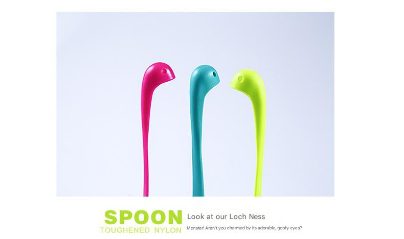 Red Nessie Ladle Loch Ness Monster Soup Spoon Cute Dinosaur Shaped Standing Ladle Food-Grade Nylon Kitchen Utensil  Handle Heat Resistant 0-120C Funny Cooking Gadget Gift for Home Cooks