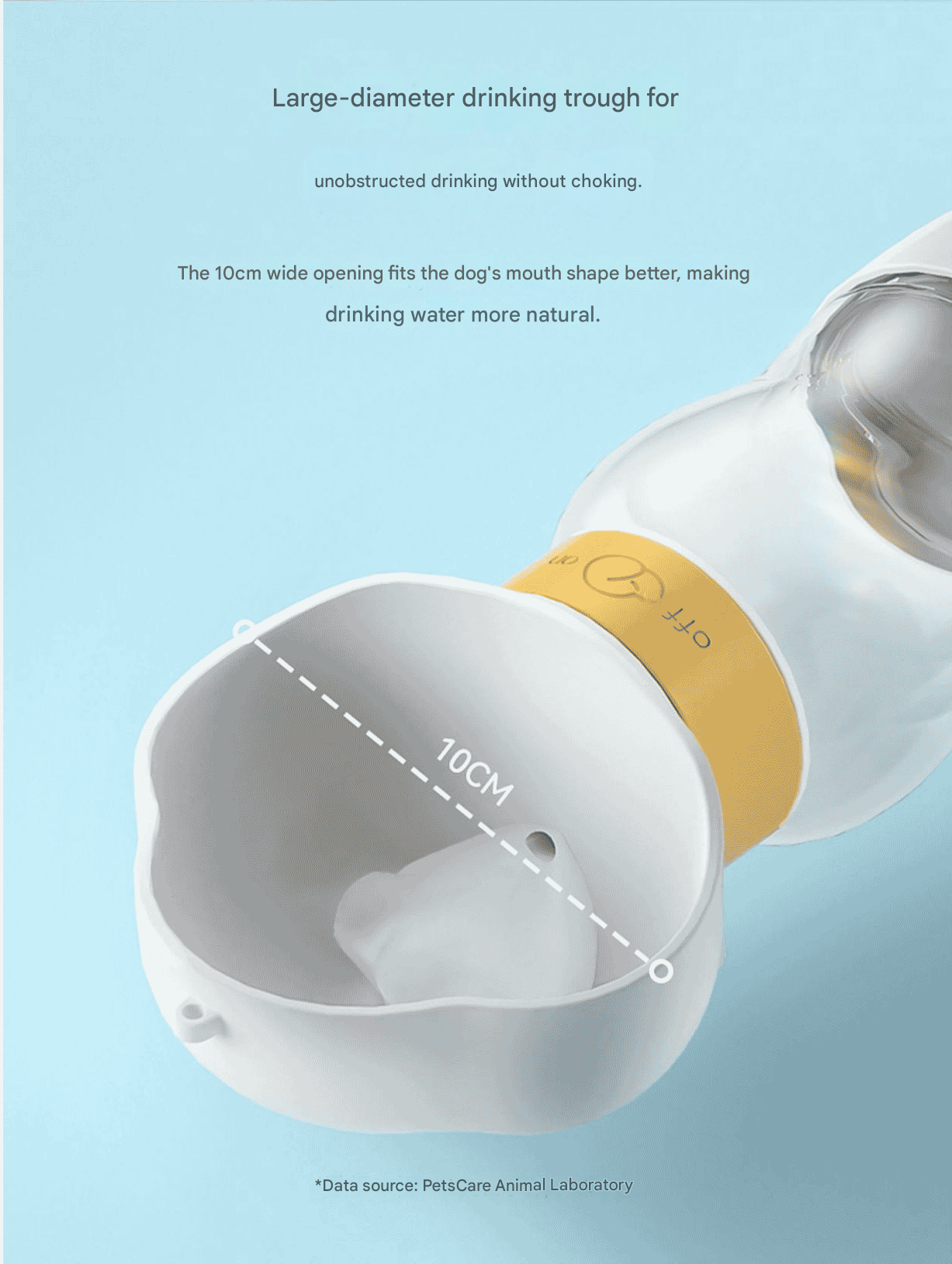 White Portable Dog Water Bottle with Food Container - 2-in-1 Leak-Proof Pet Travel Water Dispenser, Cloud-Shaped Drinking Bowl, Twist-to-Dispense Design, BPA-Free HIPS/PET Material for Walking Hiking Travel