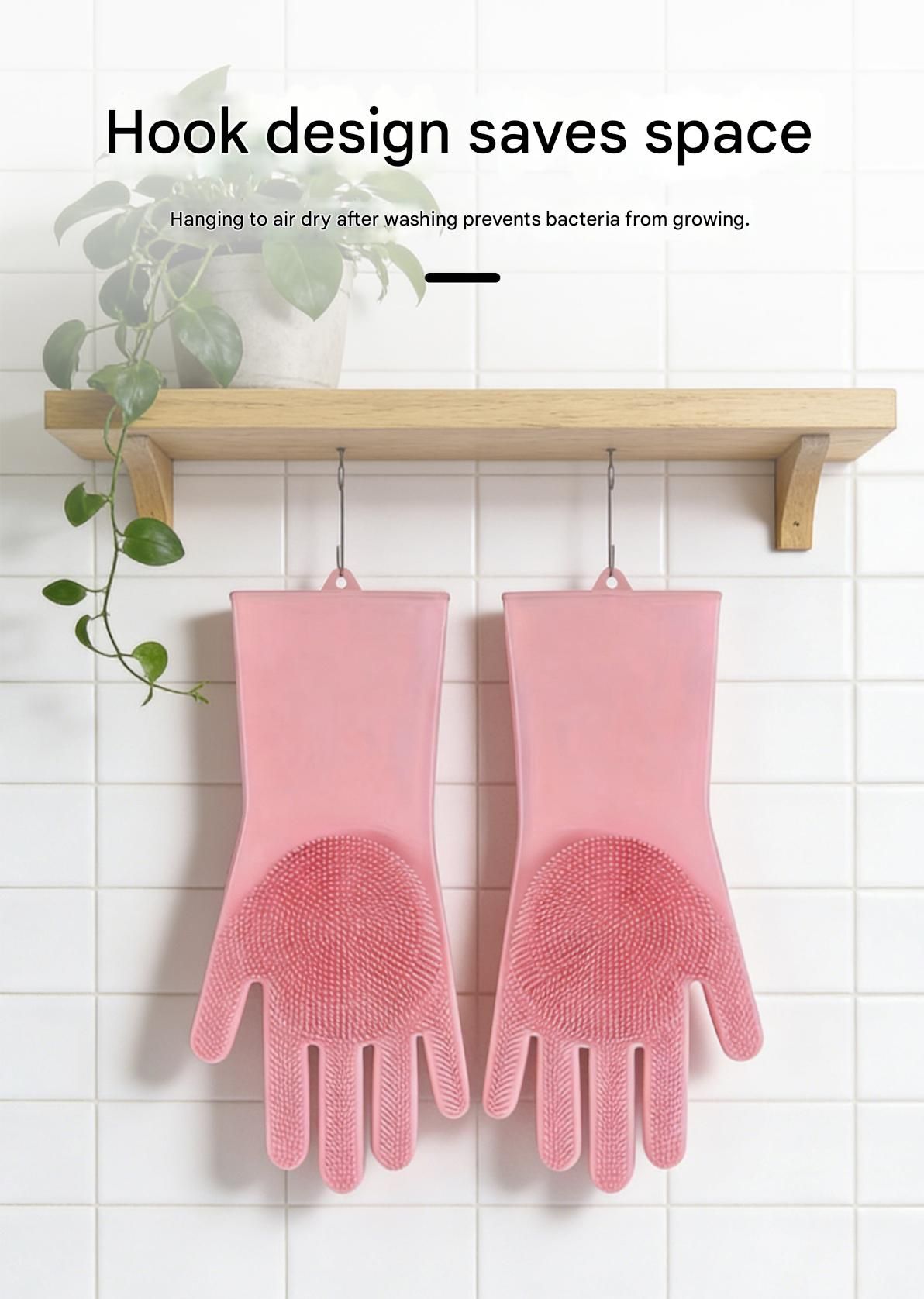 Blue Silicone Pet Bathing Gloves - Pink Double-Sided Design for Cats and Dogs - Gentle Massage, Easy Lather, Durable and Waterproof, Ideal for Pet Grooming and Home Use