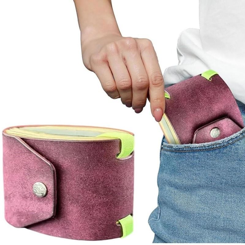 Red Cash Wrap Wallet - Compact Snap Closure Card and Bill Holder, Slim Design for Quick Access, Lightweight Everyday Carry, Unisex Travel Friendly Accessory
