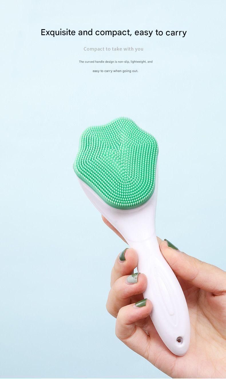 Pink Silicone Cat Paw Face Brush - Long Handle Manual Facial Cleanser for Deep Pore Cleaning, Exfoliating & Massaging - Soft Bristles for Blackhead Removal, Gentle on Skin, Travel Friendly