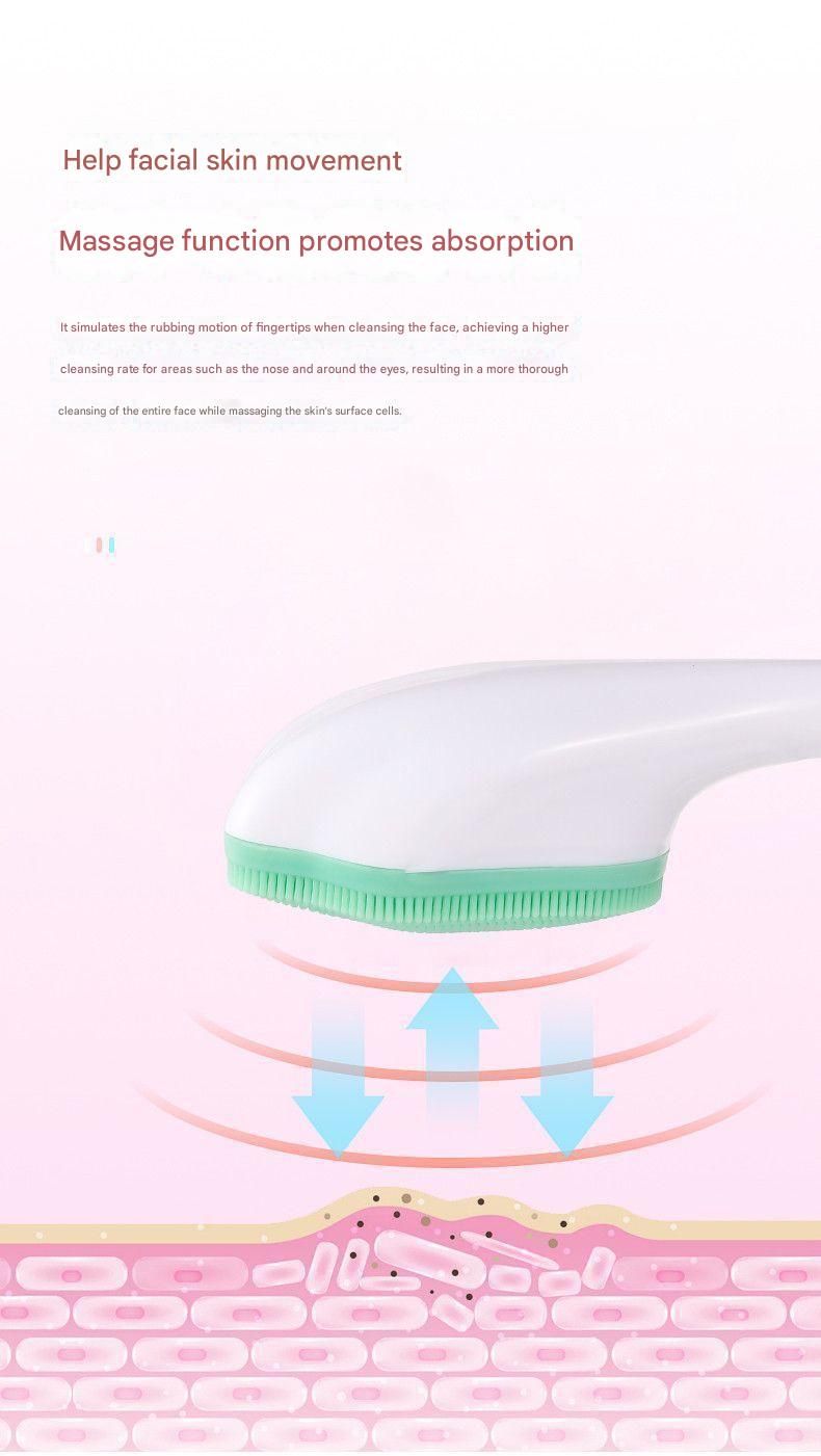 Pink Silicone Cat Paw Face Brush - Long Handle Manual Facial Cleanser for Deep Pore Cleaning, Exfoliating & Massaging - Soft Bristles for Blackhead Removal, Gentle on Skin, Travel Friendly