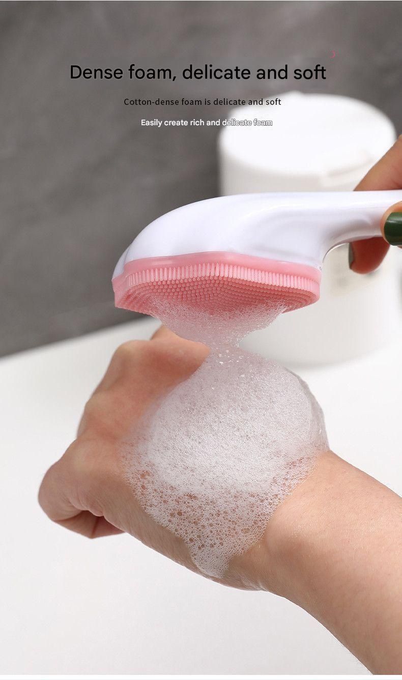 Blue Silicone Cat Paw Face Brush - Long Handle Manual Facial Cleanser for Deep Pore Cleaning, Exfoliating & Massaging - Soft Bristles for Blackhead Removal, Gentle on Skin, Travel Friendly