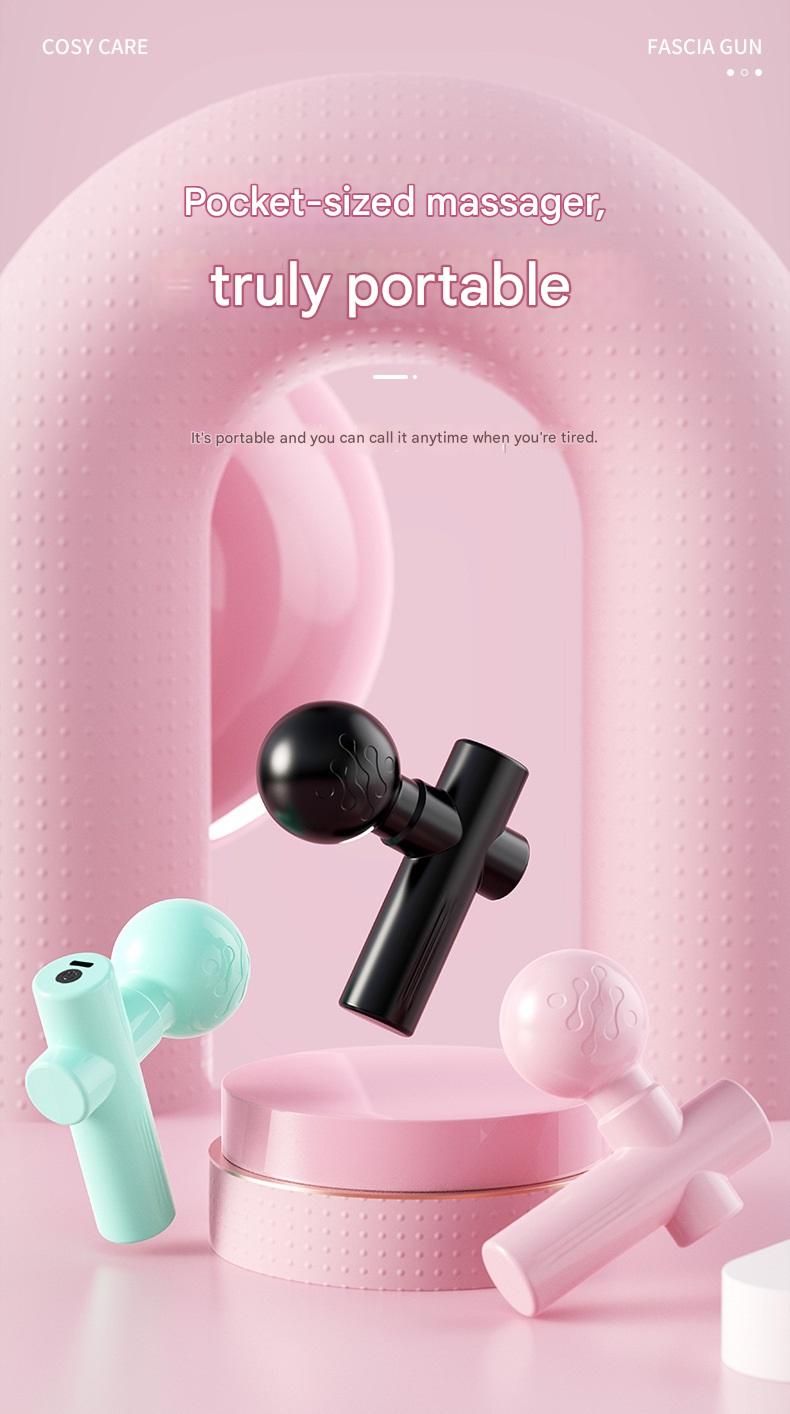 Black Mini Massage Gun - Pocket-Sized Deep Tissue Percussion Massager with 4 Speeds, 7mm Amplitude, 12KG Force, USB-C Rechargeable - Ultra Quiet, 68.7g Lightweight for Muscle Recovery, Travel, Office