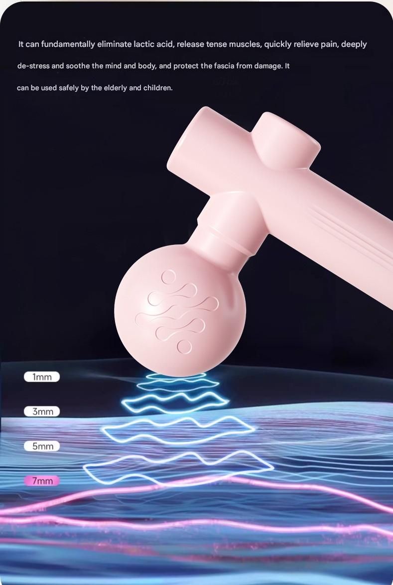 Pink Mini Massage Gun - Pocket-Sized Deep Tissue Percussion Massager with 4 Speeds, 7mm Amplitude, 12KG Force, USB-C Rechargeable - Ultra Quiet, 68.7g Lightweight for Muscle Recovery, Travel, Office