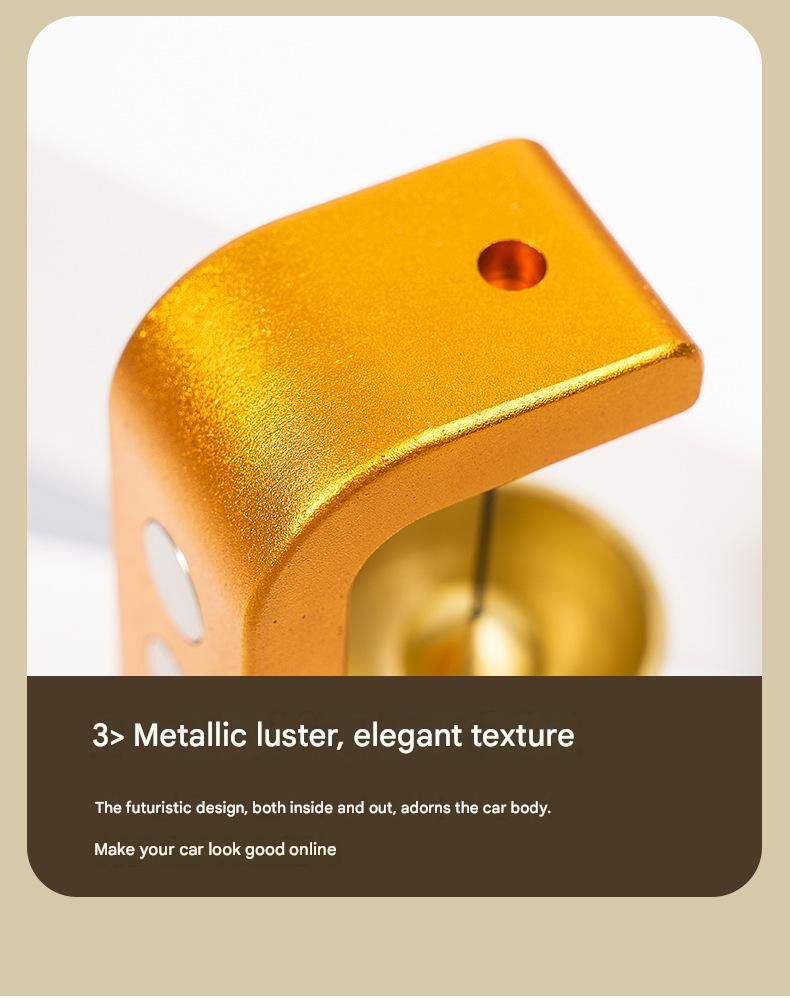 Orange Magnetic Door Bell Chime - Dopamine Style Brass Bell with Alloy Frame - No Drill Entry Door Chime for Home, Office, Fridge - Modern Japanese Design, Crisp Sound, Easy Install