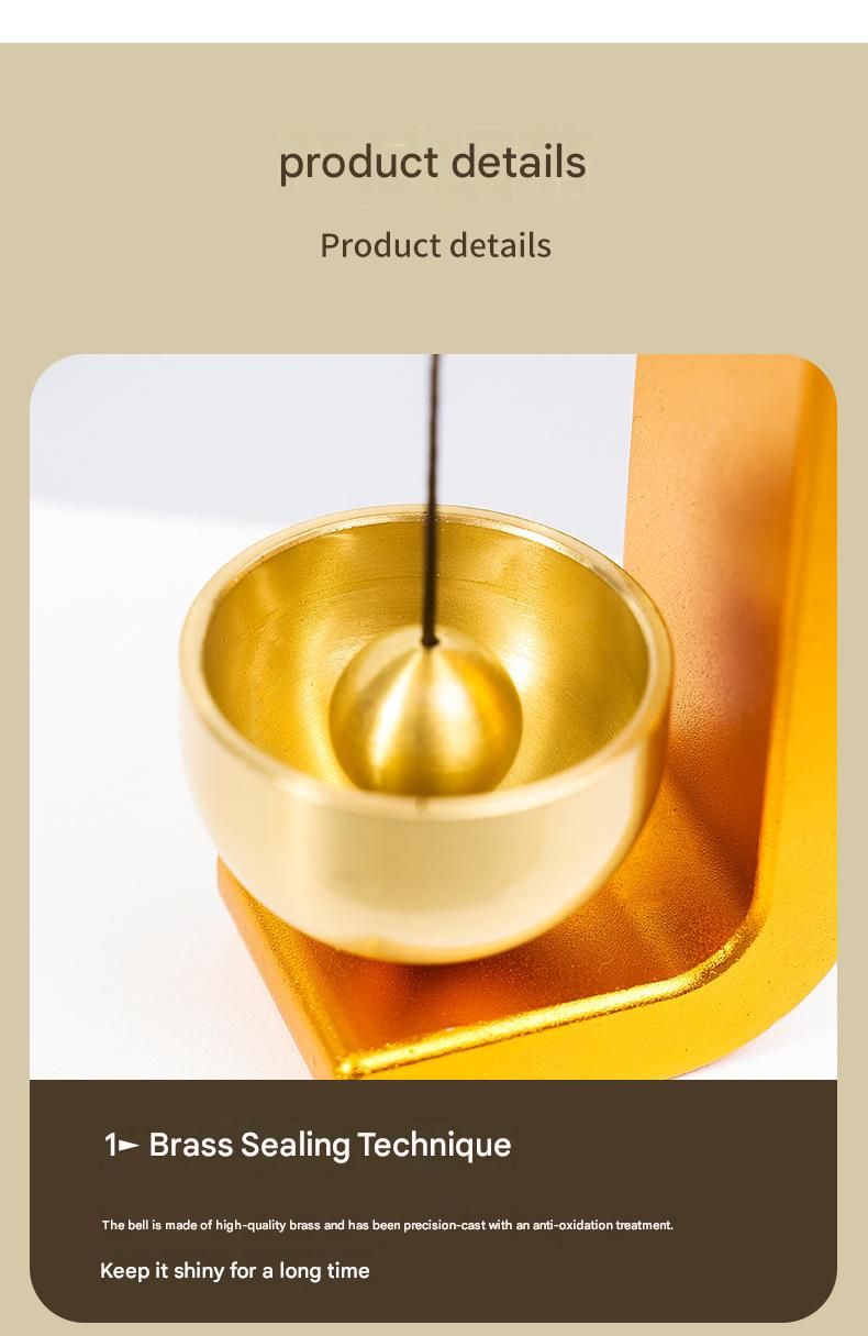 Blue Magnetic Door Bell Chime - Dopamine Style Brass Bell with Alloy Frame - No Drill Entry Door Chime for Home, Office, Fridge - Modern Japanese Design, Crisp Sound, Easy Install