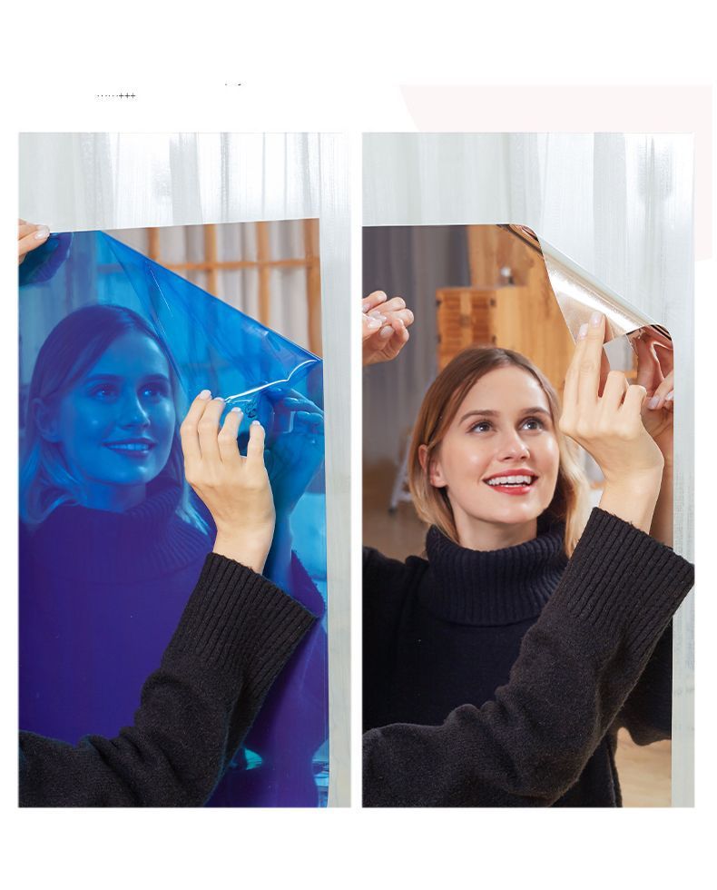 40*200cm Self-Adhesive PET Mirror Sticker - Unbreakable Soft Glass Mirror Film，Safety Soft Mirror - Cut-to-Size, High-Reflective Wall Decal for Bedroom, Wardrobe, Bathroom - Easy Peel-and-Stick Installation, No Drill Damage Space-Saving Design