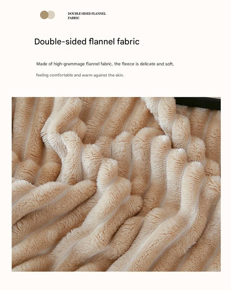 100*150cm Green Solid Colour Flannel Throw Blanket - Thick Double-Sided Fleece with Ribbed Texture - Soft throw blanket& Lightweight for Sofa, Bed, Office Nap, Air-Conditioned Rooms - Durable, Machine Washable, Non-Shedding