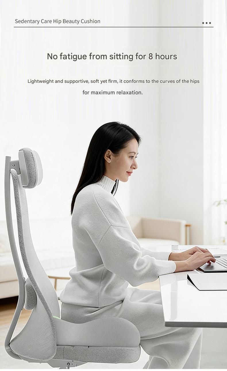 2-piece Green Ergonomic Memory Foam Seat Cushion with Lumbar Support - Breathable Contoured Design for Office, Car, and Home Use - Relieves Tailbone Pressure, Improves Posture, and Enhances Comfort for Prolonged Sitting