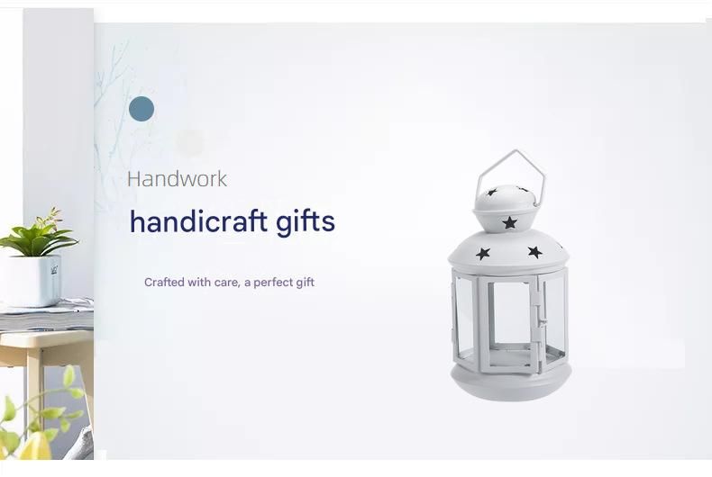 Pink European Style Star Cutout Metal Candle Lantern - Handcrafted Iron & Glass Decorative Lamp for Christmas, Home, Wedding, Party Easy to carry - Perfect for Living Room, Bedroom, Study