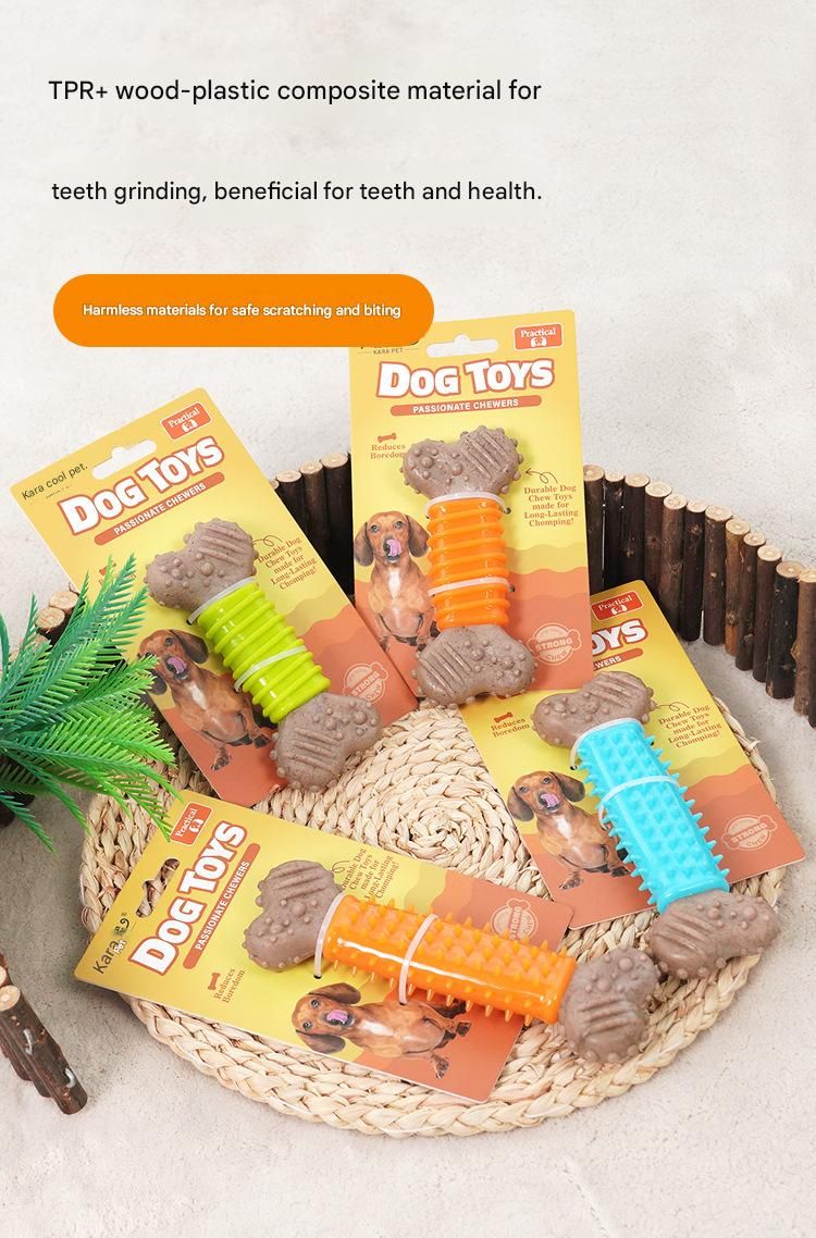 Orange Diagonal stripes Durable Dog Chew Toy - TPR Plastic Composite Bone for Small to Medium Dogs - Teeth Cleaning, Boredom Buster, Non-Toxic & Bite-Resistant Design for Puppies and Adult Dogs