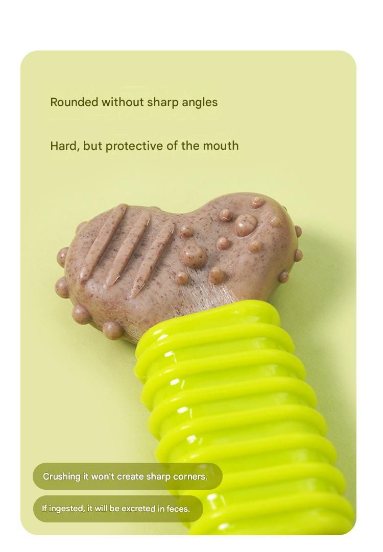 Green Diagonal stripes Durable Dog Chew Toy - TPR Plastic Composite Bone for Small to Medium Dogs - Teeth Cleaning, Boredom Buster, Non-Toxic & Bite-Resistant Design for Puppies and Adult Dogs