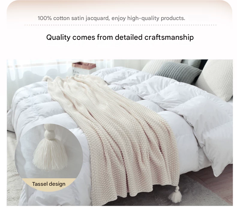 Black 150*200cm Nordic Style Tassel Knit Throw Blanket - Soft Polyester Sofa Blanket with Pineapple Texture - Breathable & Lightweight for Office, Couch, Travel - Boho Chic Home Decor