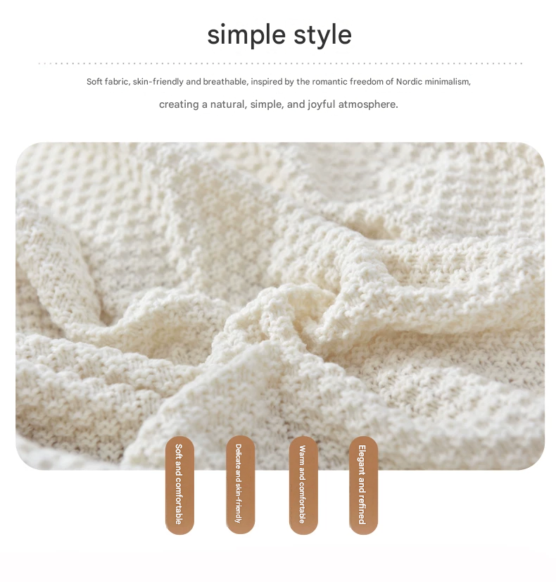 Pink 150*200cm Nordic Style Tassel Knit Throw Blanket - Soft Polyester Sofa Blanket with Pineapple Texture - Breathable & Lightweight for Office, Couch, Travel - Boho Chic Home Decor
