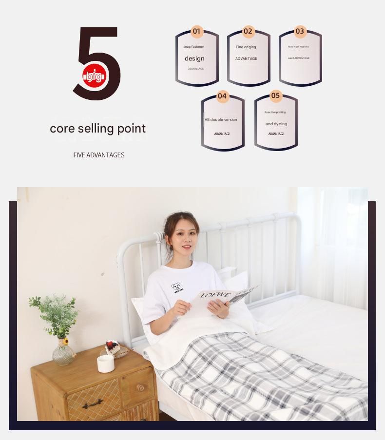 Gray and White 80*130cm Japanese-Style shawl blanket Ultra-Soft Blanket - Thick Polyester Throw for Sofa, Bed, Office,  Cozy Nap Blanket for Winter & All Seasons
