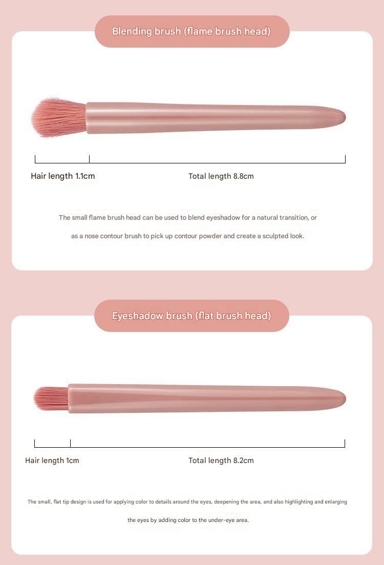 Pink 5-Piece Compact Makeup Brush Set with Mirror - Synthetic Fibre Travel Case with Foundation, Powder & Blush Brushes - Portable Beauty Tool Kit for On-the-Go Touch-Ups