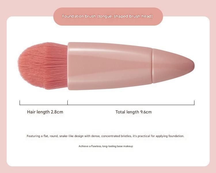 Green 5-Piece Compact Makeup Brush Set with Mirror - Synthetic Fibre Travel Case with Foundation, Powder & Blush Brushes - Portable Beauty Tool Kit for On-the-Go Touch-Ups