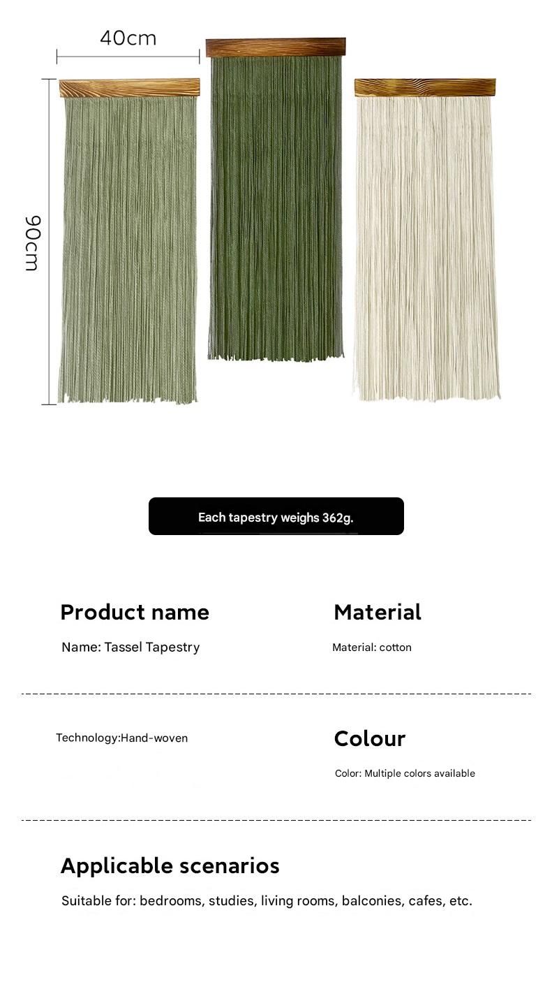 Off- White 90×40 cm Natural Fibre Tapestry -Handwoven Cotton Tassel Wall Hanging – Minimalist Boho Decor for Bedroom, Living Room & Café