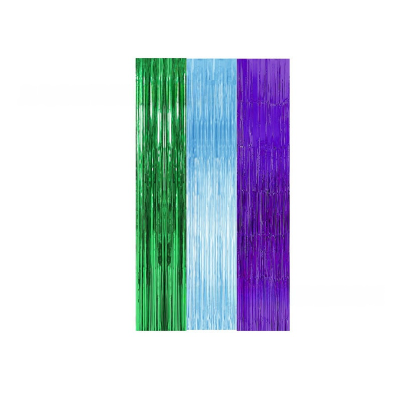 5-piece Dark blue Laser Tinsel Foil Fringe Curtain - 1*1m Metallic Party Streamer Backdrop for Birthday, Wedding, Christmas, New Year & Event Decoration - Shimmering Photo Booth & Doorway Prop