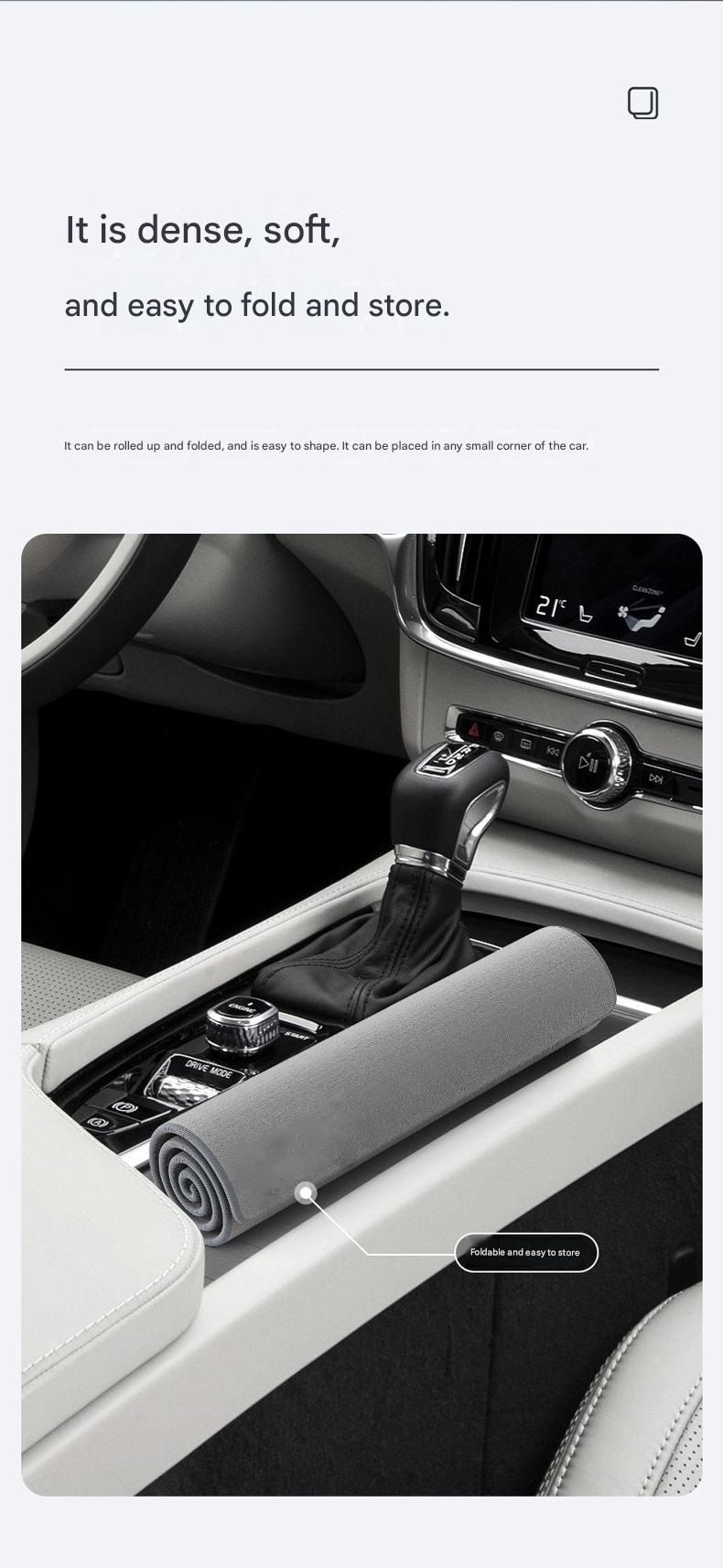 30*30 cm Grey Coral Fleece & Suede Microfiber Cloth Double-Sided Car Wash Towel  , 5X Water Absorption, Scratch-Free & Lint-Free, 360° Stitched Edge for Car Detailing, Glass, Home Cleaning - Multi-Purpose Auto Care Cloth