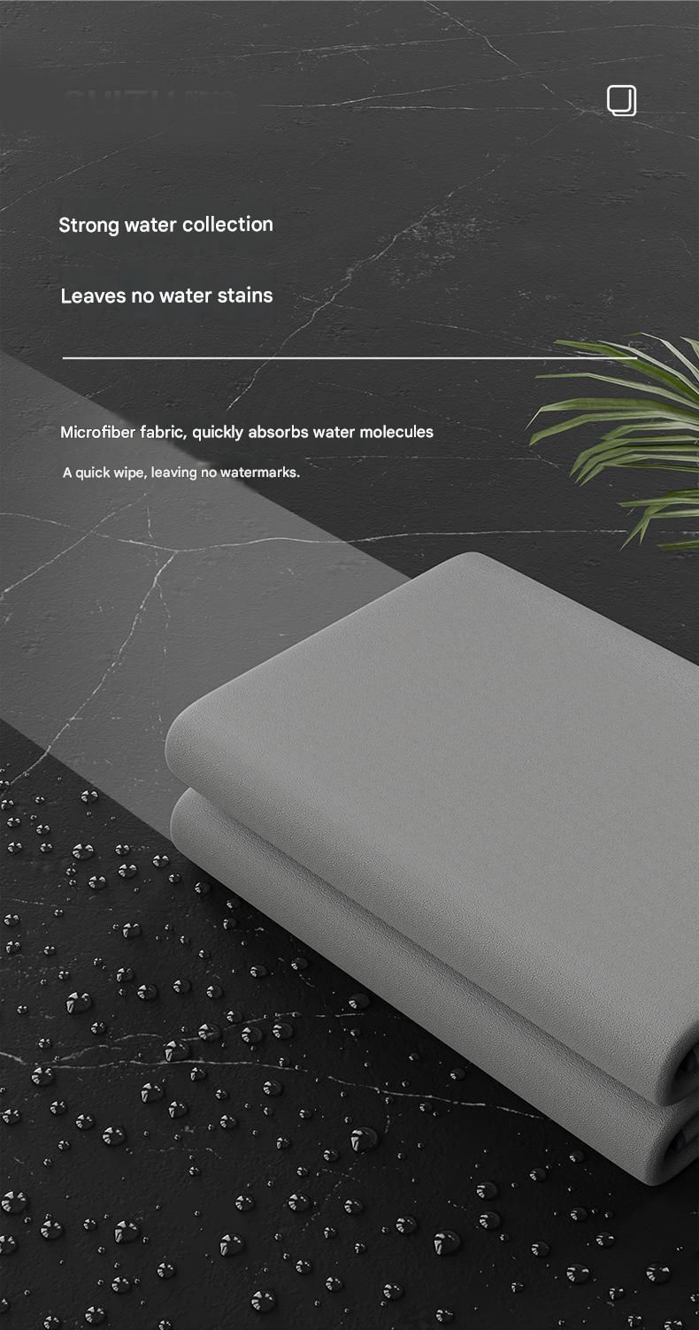30*60 cm Grey Coral Fleece & Suede Microfiber Cloth Double-Sided Car Wash Towel  , 5X Water Absorption, Scratch-Free & Lint-Free, 360° Stitched Edge for Car Detailing, Glass, Home Cleaning - Multi-Purpose Auto Care Cloth